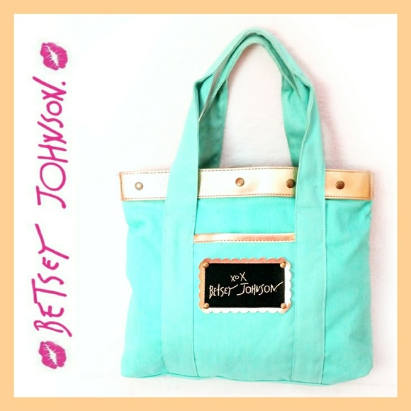 Betsey Johnson Handbags - Betsey Johnson Tiffany Blue Small Tote Bag